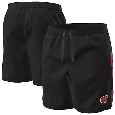 Men's Under Armour  Black Wisconsin Badgers Woven Shorts