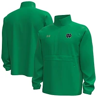 Men's Under Armour  Green Notre Dame Fighting Irish Unstoppable Woven Anorak Half-Zip Jacket