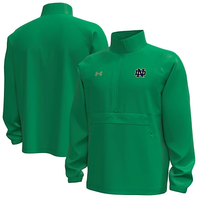 Men's Under Armour  Green Notre Dame Fighting Irish Unstoppable Woven Anorak Half-Zip Jacket