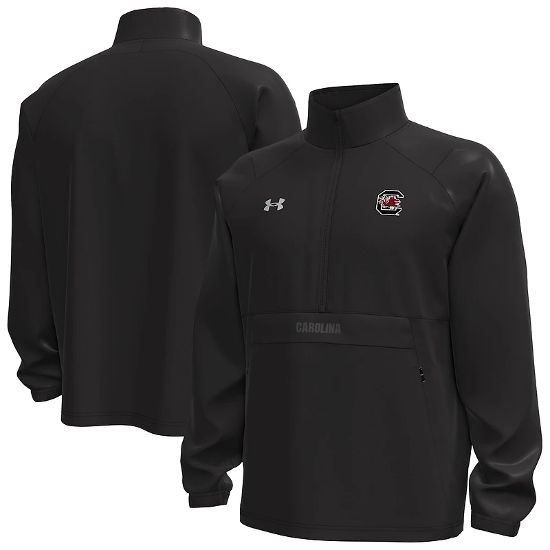 Men's Under Armour Black South Carolina Gamecocks Unstoppable Woven Anorak Half-Zip Jacket