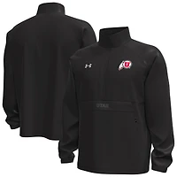 Men's Under Armour  Black Utah Utes Unstoppable Woven Anorak Half-Zip Jacket