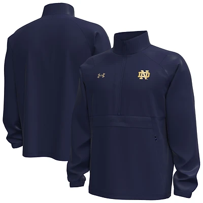 Men's Under Armour  Navy Notre Dame Fighting Irish Unstoppable Woven Anorak Half-Zip Jacket