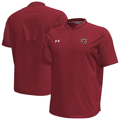 Men's Under Armour Garnet South Carolina Gamecocks Motivate Quarter-Zip Performance Top