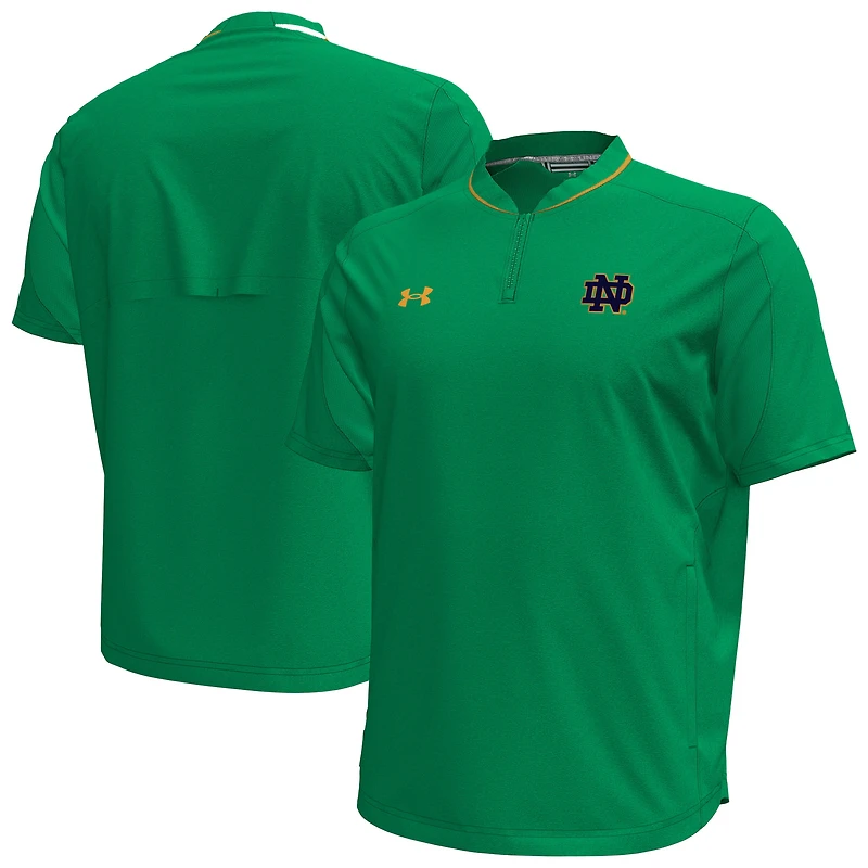 Men's Under Armour Green Notre Dame Fighting Irish Motivate Quarter-Zip Performance Top