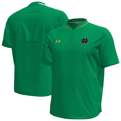 Men's Under Armour Green Notre Dame Fighting Irish Motivate Quarter-Zip Performance Top