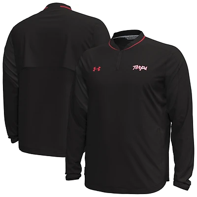 Men's Under Armour Black Maryland Terrapins Motivate Long Sleeve Quarter-Zip Jacket