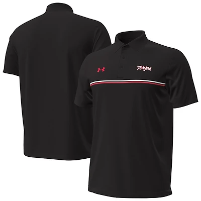 Men's Under Armour Black Maryland Terrapins Performance Drive Chest Stripe Polo