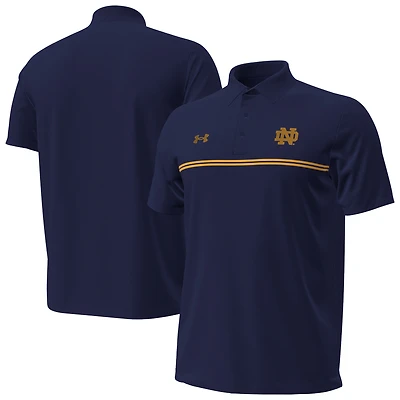 Men's Under Armour Navy Notre Dame Fighting Irish Performance Drive Chest Stripe Polo