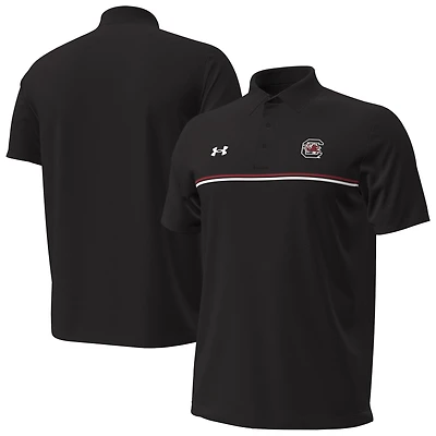 Men's Under Armour Black South Carolina Gamecocks Performance Drive Chest Stripe Polo