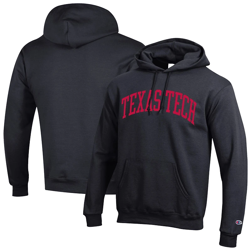 Men's Champion Black Texas Tech Red Raiders Basic Arch Fleece Pullover Hoodie