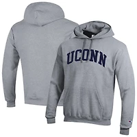 Men's Champion  Heather Gray UConn Huskies Basic Arch Fleece Pullover Hoodie
