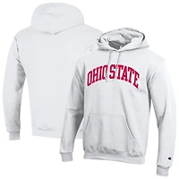 Men's Champion  White Ohio State Buckeyes Basic Arch Fleece Pullover Hoodie