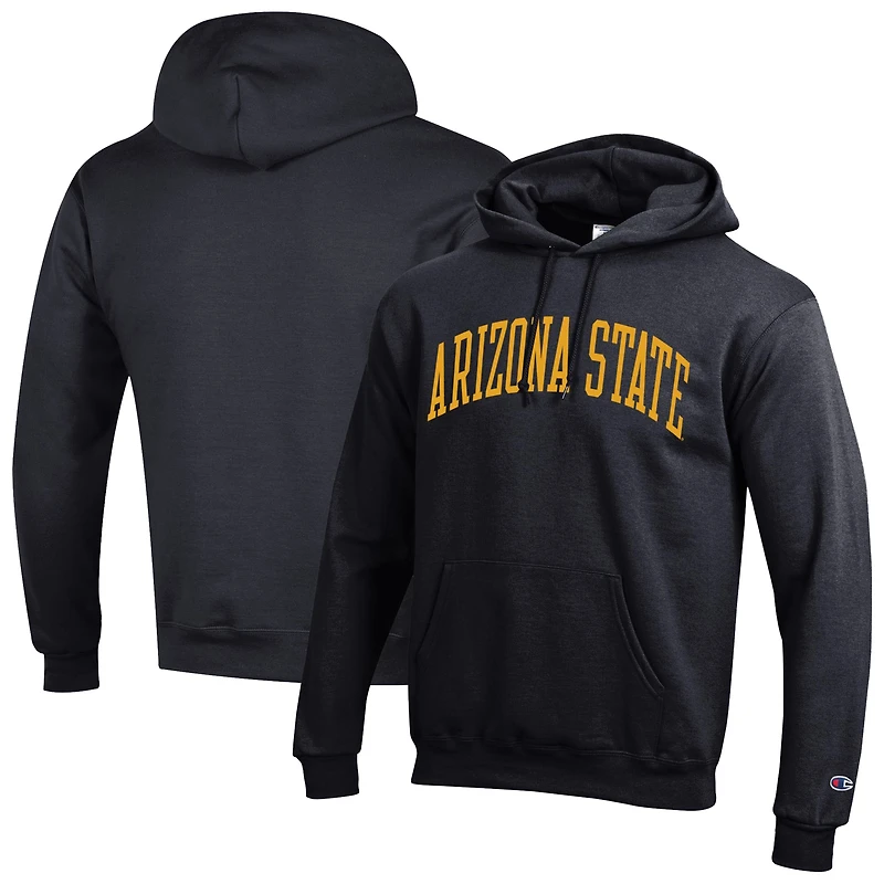 Men's Champion  Black Arizona State Sun Devils Basic Arch Fleece Pullover Hoodie