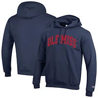 Men's Champion  Navy Ole Miss Rebels Basic Arch Fleece Pullover Hoodie