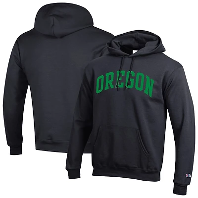 Men's Champion  Black Oregon Ducks Basic Arch Fleece Pullover Hoodie