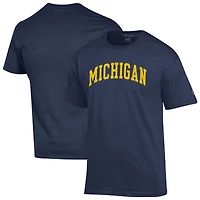 Men's Champion  Navy Michigan Wolverines Basic Arch T-Shirt