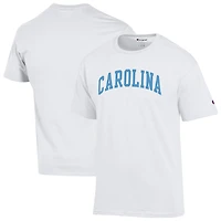 Men's Champion  White North Carolina Tar Heels Basic Arch T-Shirt