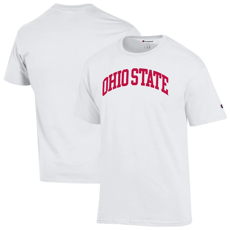 Men's Champion White Ohio State Buckeyes Basic Arch T-Shirt