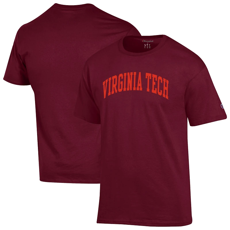 Men's Champion  Maroon Virginia Tech Hokies Basic Arch T-Shirt
