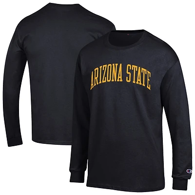 Men's Champion  Black Arizona State Sun Devils Basic Arch Long Sleeve T-Shirt
