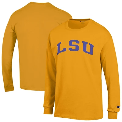 Men's Champion Gold LSU Tigers Basic Arch Long Sleeve T-Shirt