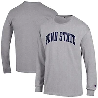 Men's Champion  Heather Gray Penn State Nittany Lions Basic Arch Long Sleeve T-Shirt