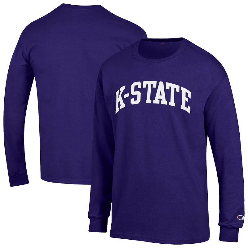 Men's Champion  Purple Kansas State Wildcats Basic Arch Long Sleeve T-Shirt