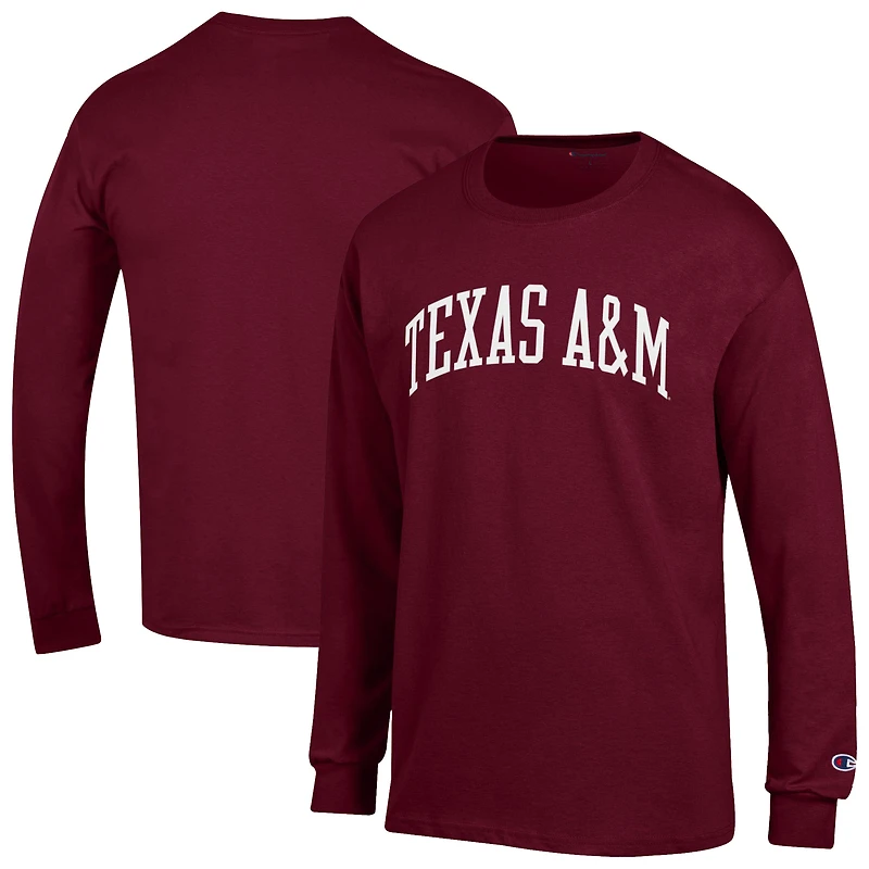 Men's Champion  Maroon Texas A&M Aggies Basic Arch Long Sleeve T-Shirt