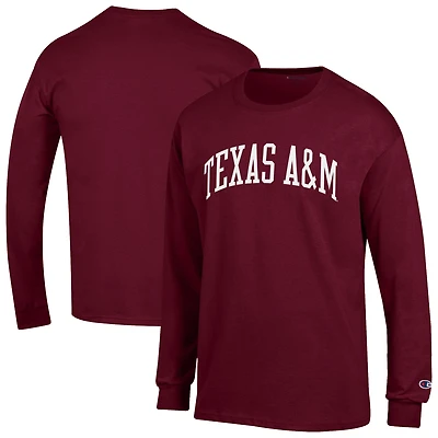 Men's Champion Maroon Texas A&M Aggies Basic Arch Long Sleeve T-Shirt