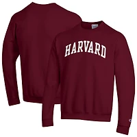 Men's Champion  Crimson Harvard Crimson Basic Arch Fleece Pullover Sweatshirt