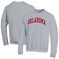 Men's Champion  Heather Gray Oklahoma Sooners Basic Arch Fleece Pullover Sweatshirt