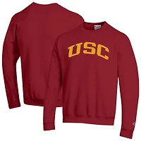 Men's Champion  Cardinal USC Trojans Basic Arch Fleece Pullover Sweatshirt