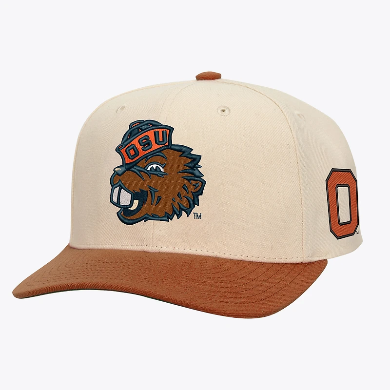 Men's Mitchell & Ness Cream/Orange Oregon State Beavers Two-Tone Pro Crown Adjustable Hat