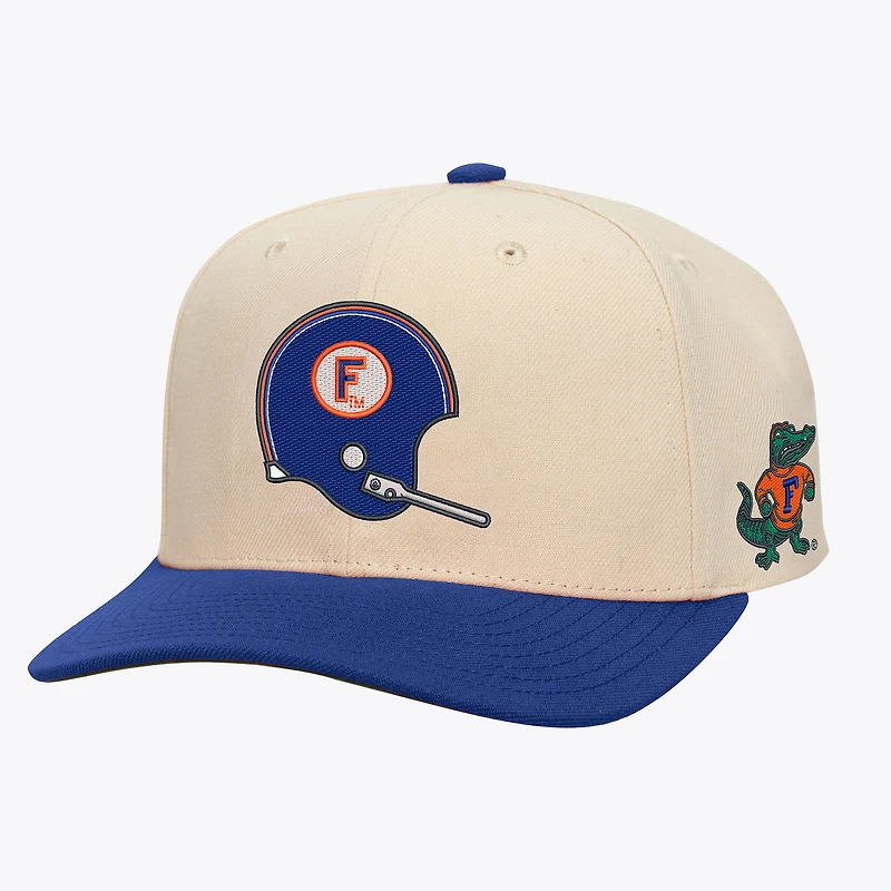 Men's Mitchell & Ness Cream/Royal Florida Gators Two-Tone Pro Crown Adjustable Hat