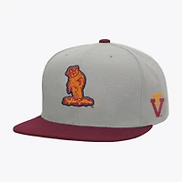 Men's Mitchell & Ness  Gray/Maroon Virginia Tech Hokies Plaid OG Snapback Hat