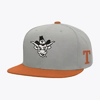 Men's Mitchell & Ness  Gray/Texas Orange Texas Longhorns Plaid OG Snapback Hat