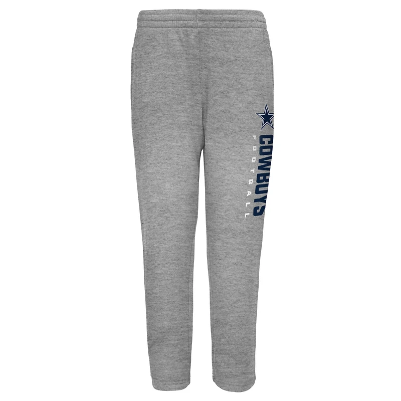 Youth Outerstuff Heather Gray Dallas Cowboys Run Hard Fleece Sweatpants