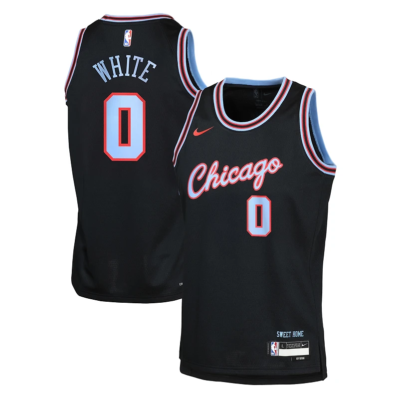 Youth Nike Coby White Black Chicago Bulls 2025/26 City Edition Swingman Jersey