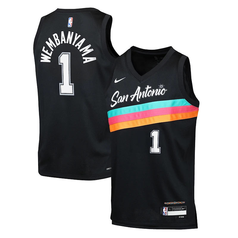Youth Nike Victor Wembanyama Black San Antonio Spurs 2025/26 City Edition Swingman Jersey