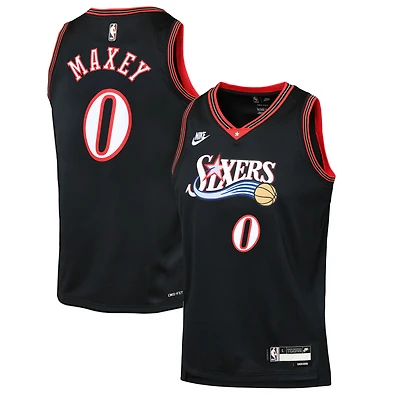 Youth Nike Tyrese Maxey Black Philadelphia 76ers Swingman Jersey - Classic Edition