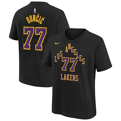 Youth Nike Luka Dončić Black Los Angeles Lakers 2025/26 City Edition Name & Number T-Shirt