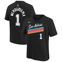 Youth Nike Victor Wembanyama Black San Antonio Spurs 2025/26 City Edition Name & Number T-Shirt