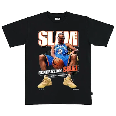 Unisex SLAM Shai Gilgeous-Alexander Black Oklahoma City Thunder February/March 2025 Cover Graphic T-Shirt