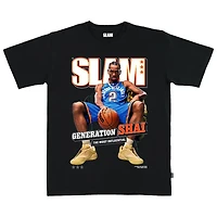 Unisex SLAM Shai Gilgeous-Alexander Black Oklahoma City Thunder February/March 2025 Cover Graphic T-Shirt
