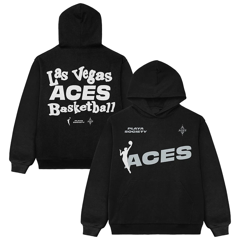 Unisex Playa Society Black Las Vegas Aces Team Pullover Hoodie