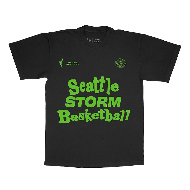 Unisex Playa Society Black Seattle Storm Wordmark T-Shirt