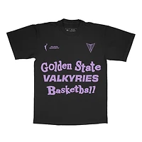Unisex Playa Society Black Golden State Valkyries Wordmark T-Shirt