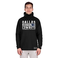 Men's New Era Black Dallas Cowboys Functional Fandom Balaclava Helmet Stripe Tri-Blend Hoodie