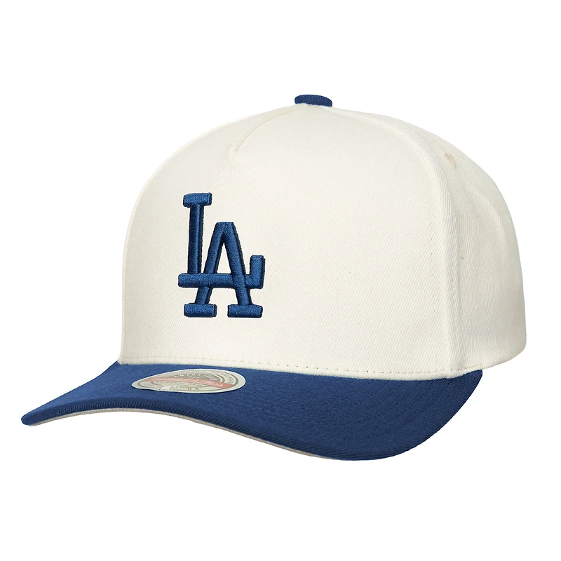 Men's Mitchell & Ness  Cream Los Angeles Dodgers Stretch-Snapback Hat