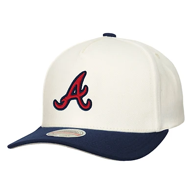 Men's Mitchell & Ness  Cream Atlanta Braves Stretch-Snapback Hat